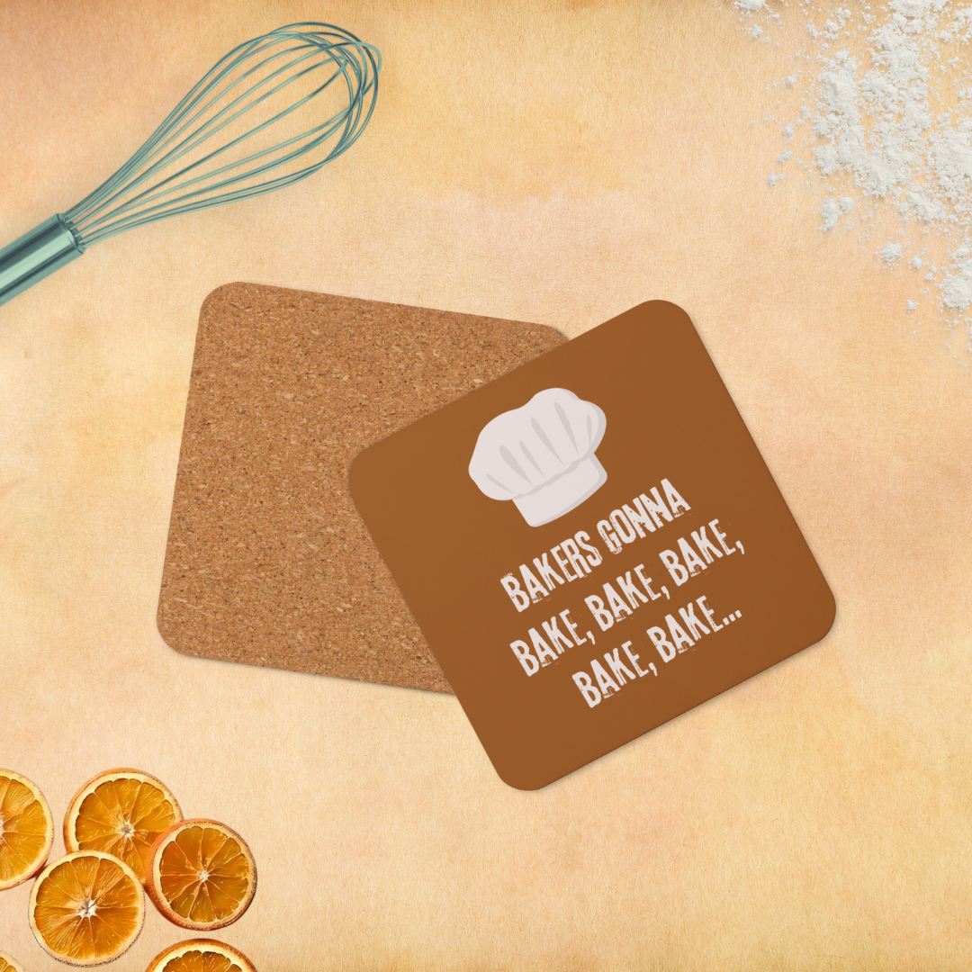 Bakers Gonna Bake Cork-back coaster