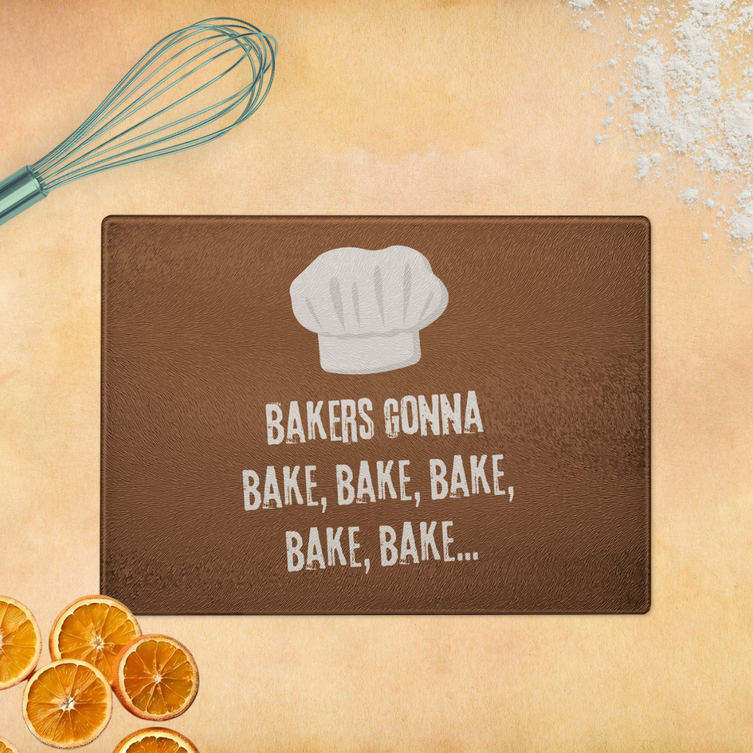 Bakers Gonna Bake - Glass Cutting Board