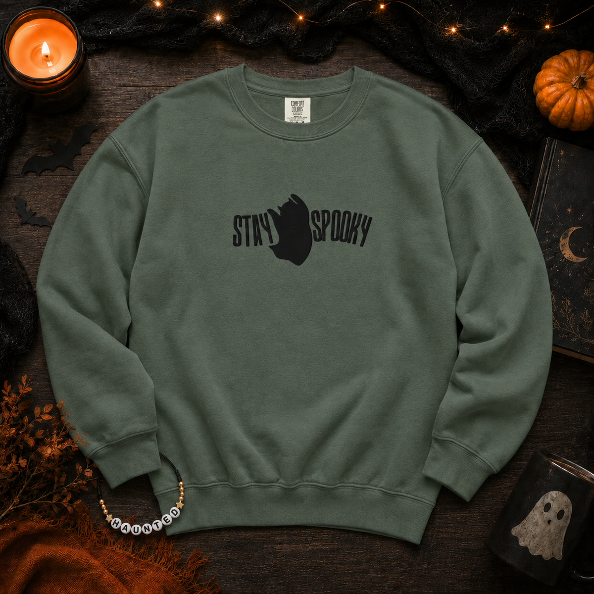 Stay Spooky - Comfort Colors Emroidered - Unisex garment-dyed Sweatshirt