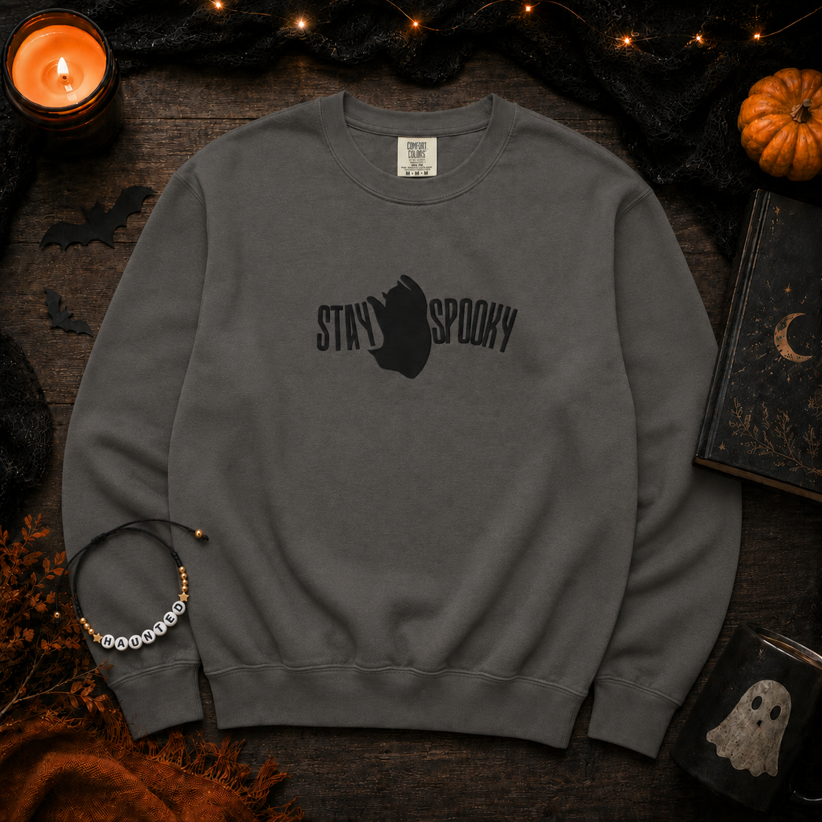 Stay Spooky - Comfort Colors Emroidered - Unisex garment-dyed Sweatshirt