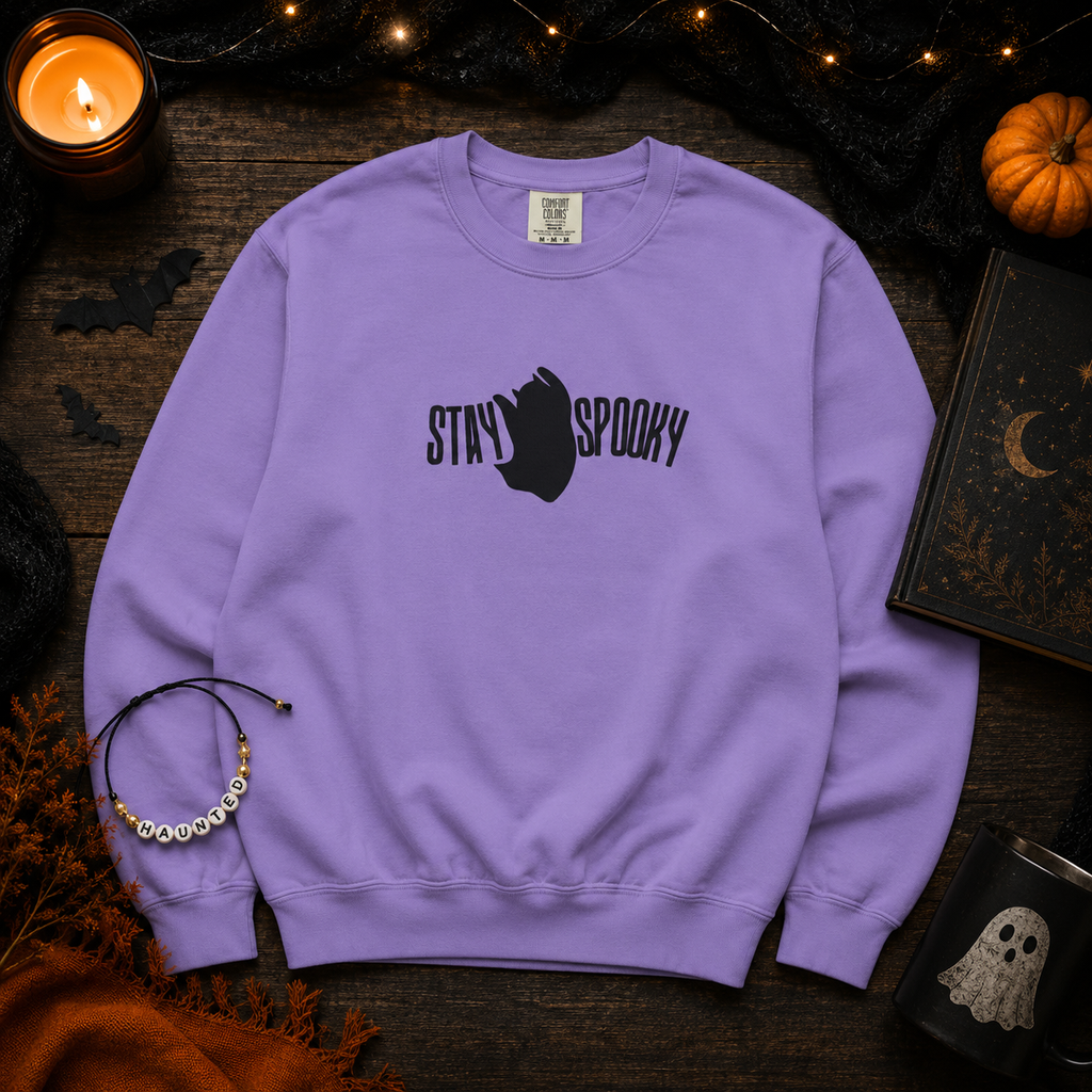 Stay Spooky - Comfort Colors Emroidered - Unisex garment-dyed Sweatshirt