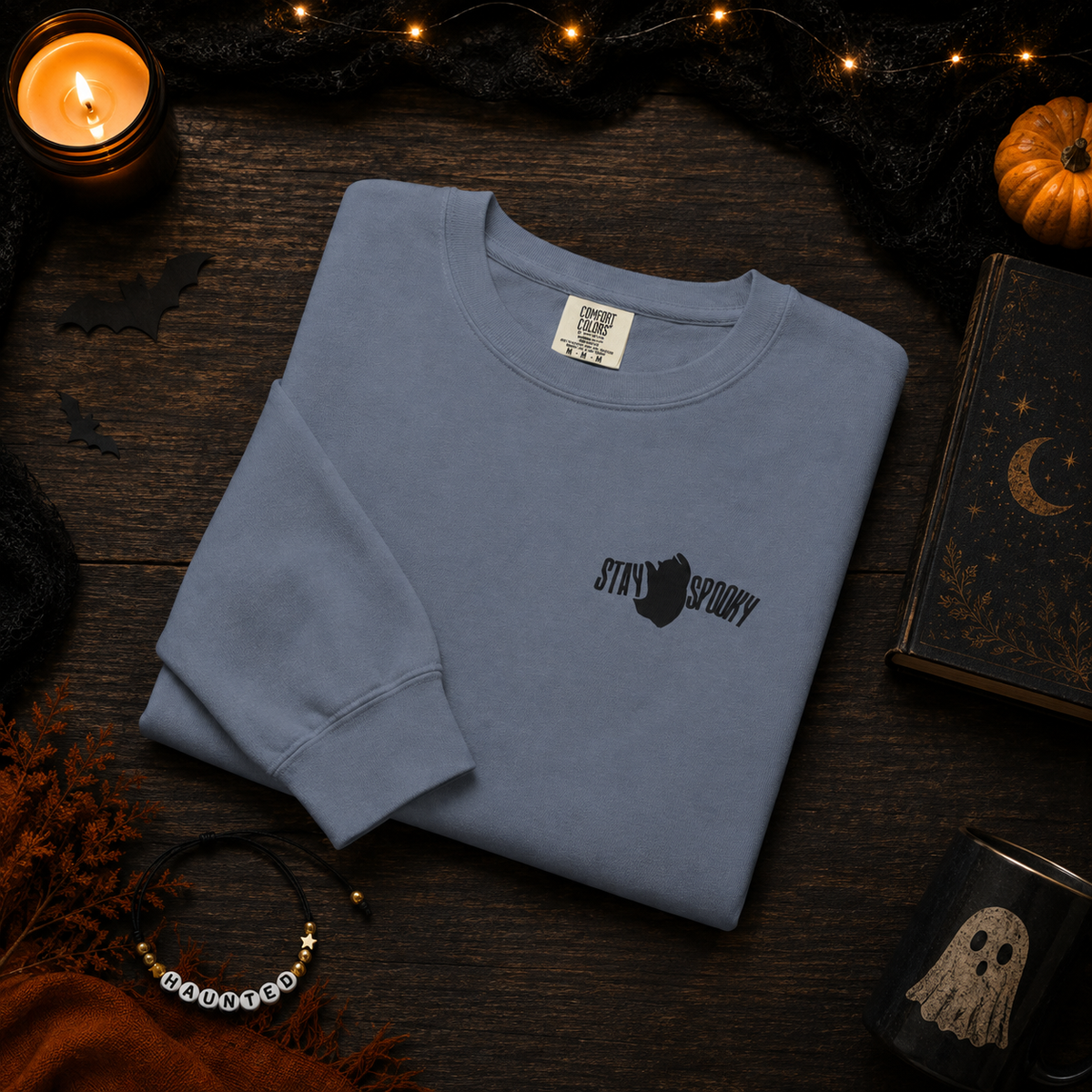 Stay Spooky - Comfort Colors Embroidered Unisex garment-dyed Sweatshirt