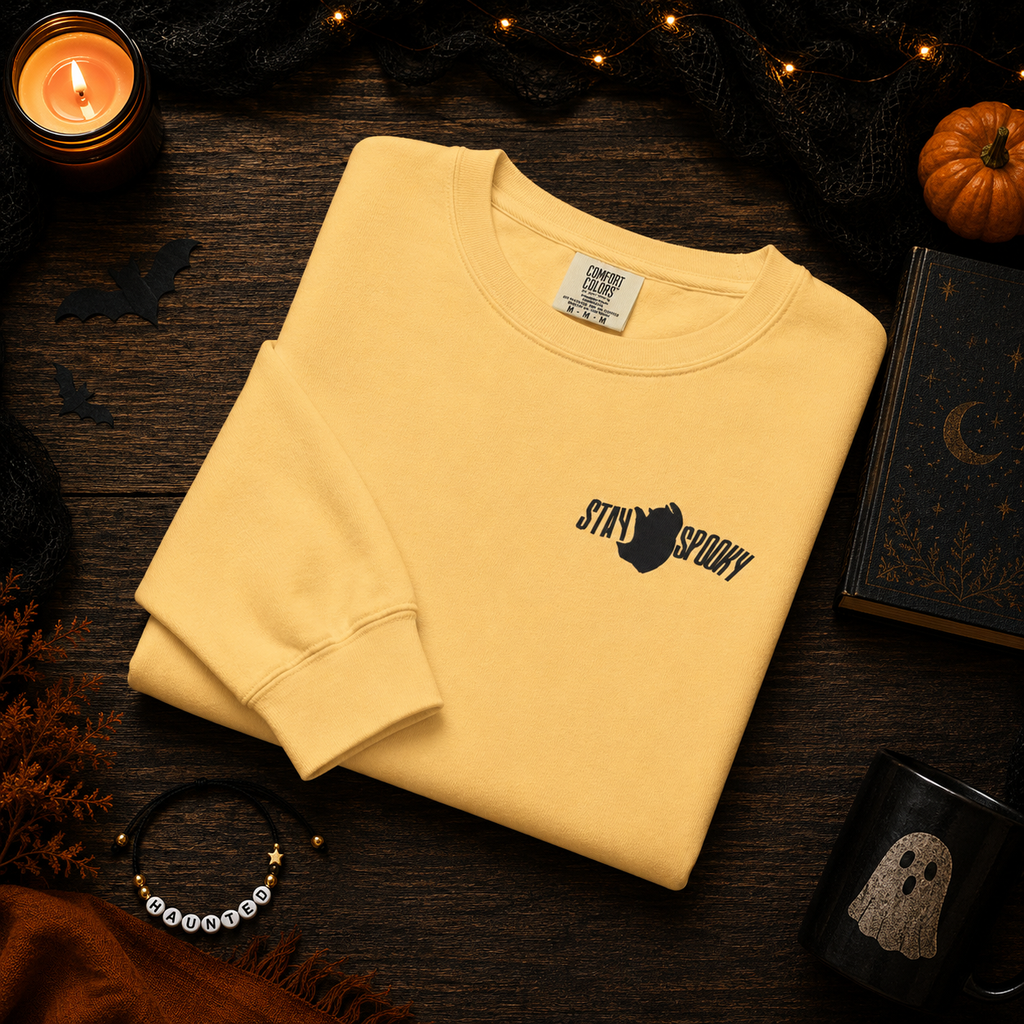 Stay Spooky - Comfort Colors Embroidered Unisex garment-dyed Sweatshirt