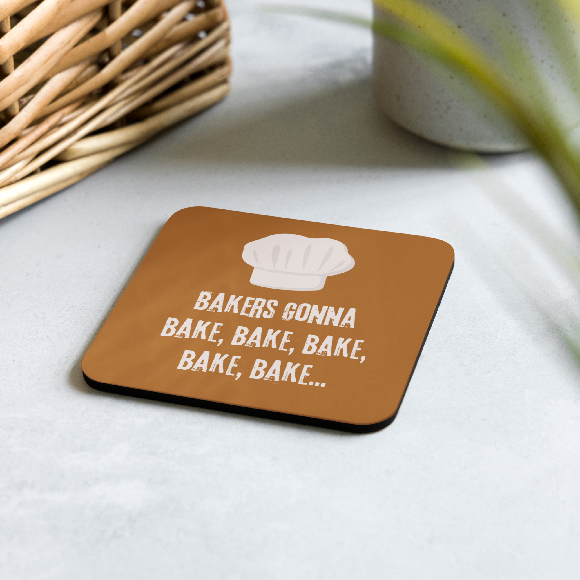 Bakers Gonna Bake Cork-back coaster